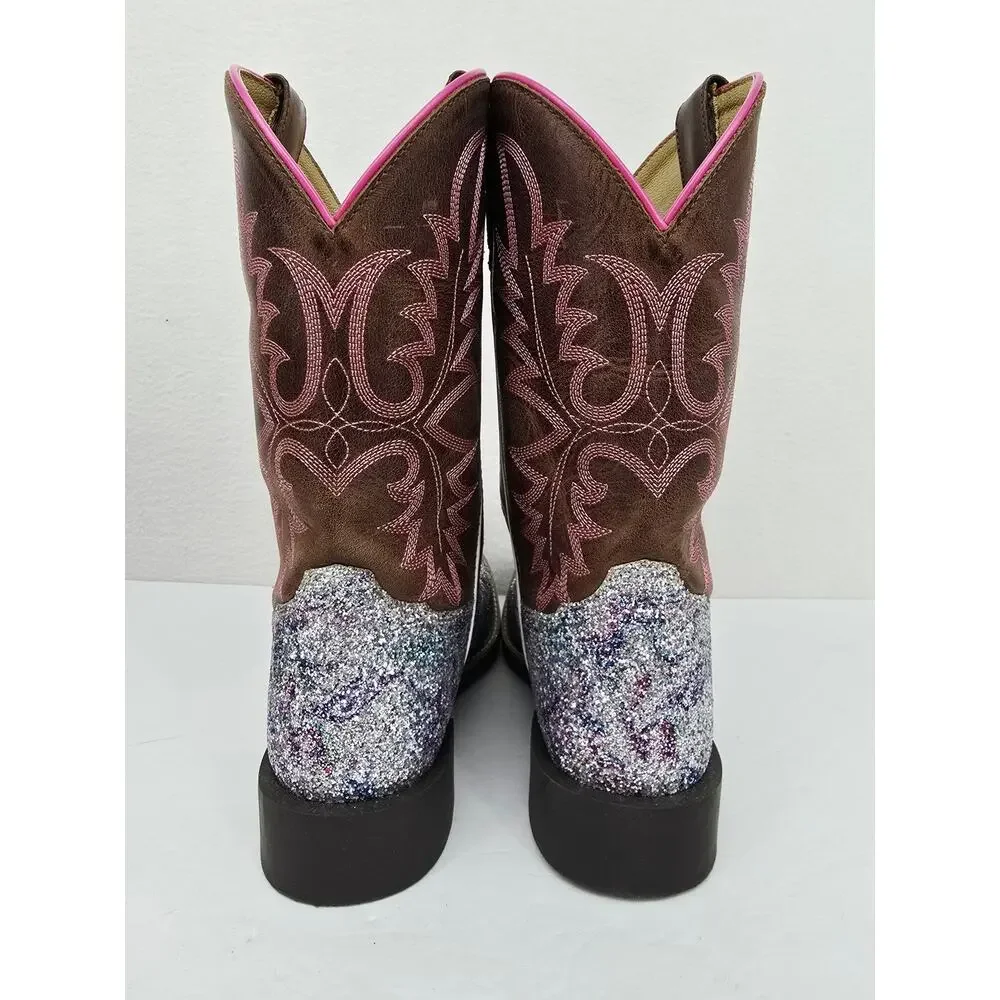 Smoky Mountain Girl's Glitter Western Boots Pink 5.5